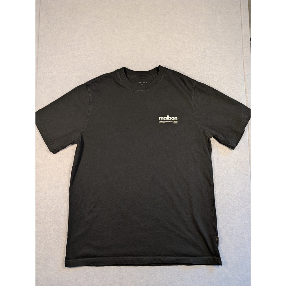 Malbon Golf T-Shirt Mens Small Black Expedition Dept Graphic Tee Excellent
